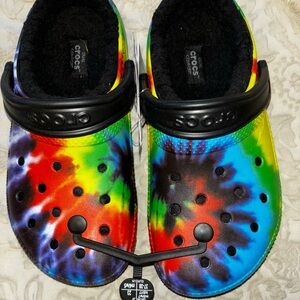 Tye dye Fur Lined Crocs